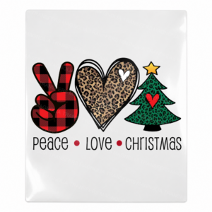 Peace Love Christmas Christmas UV transfer for hard-surface products