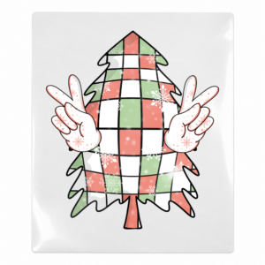 Peace Sign Christmas Tree Christmas UV transfer for hard-surface products