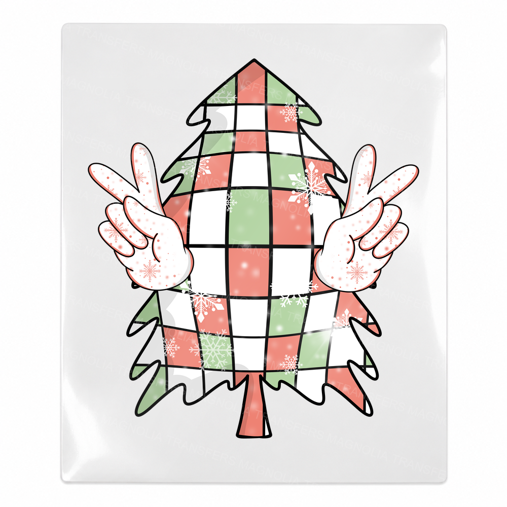 Peace Sign Christmas Tree Christmas UV transfer for hard-surface products