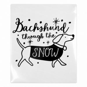 Dachshund Through The Snow Christmas UV transfer for hard-surface products