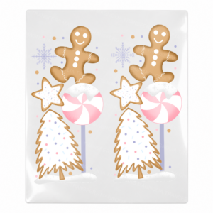Gingerbread Candy Cane Pair Christmas UV transfer for hard-surface products