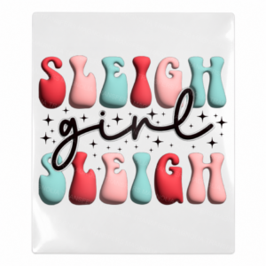 Sleigh Girl Sleigh Christmas UV transfer for hard-surface products