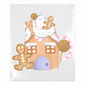 Pastel Gingerbread House Christmas UV transfer for hard-surface products