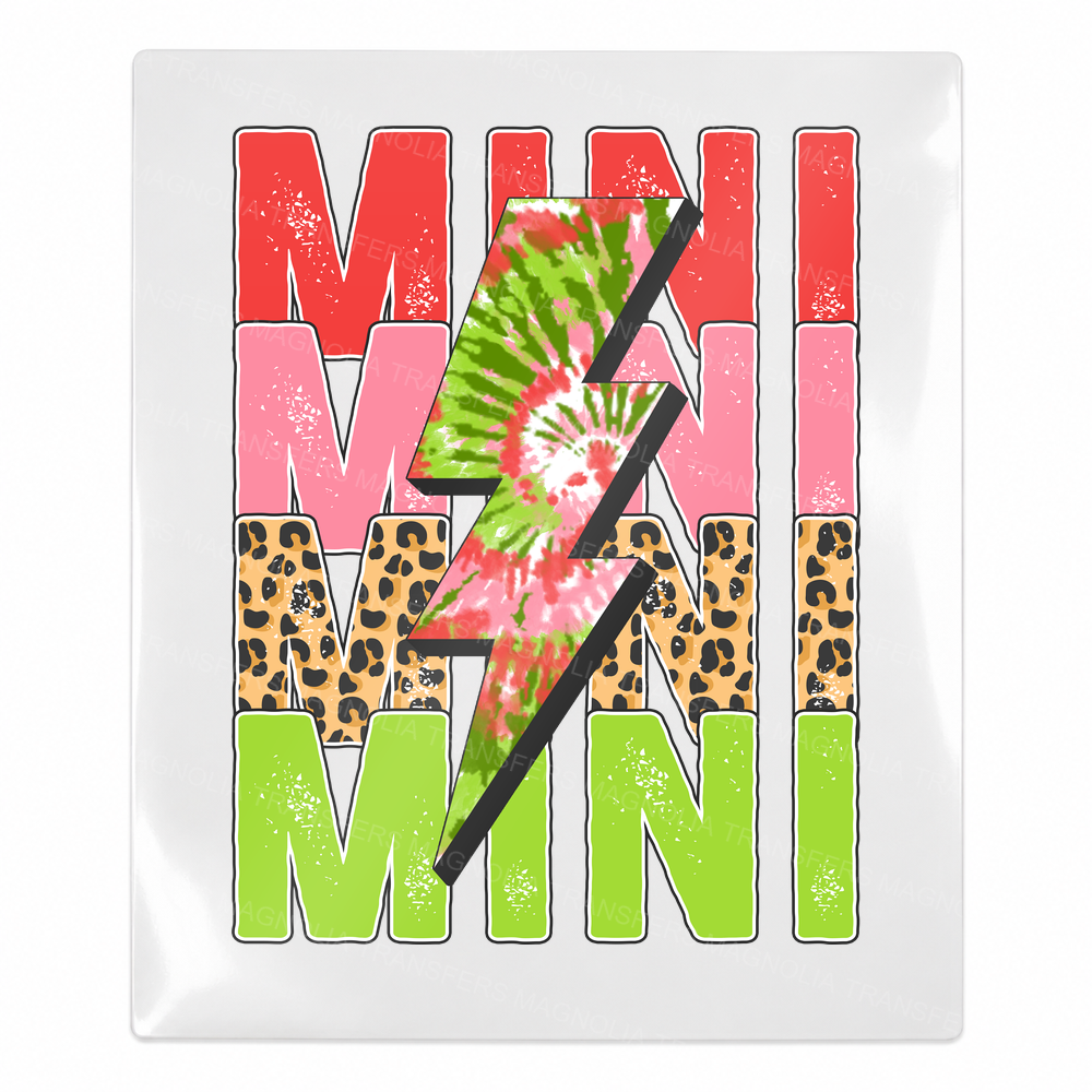 Mini Candy Cane Lightning Bolt Christmas UV transfer for hard-surface products