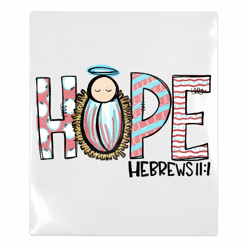 Hope Hebrews 11:1 Christmas UV transfer for hard-surface products