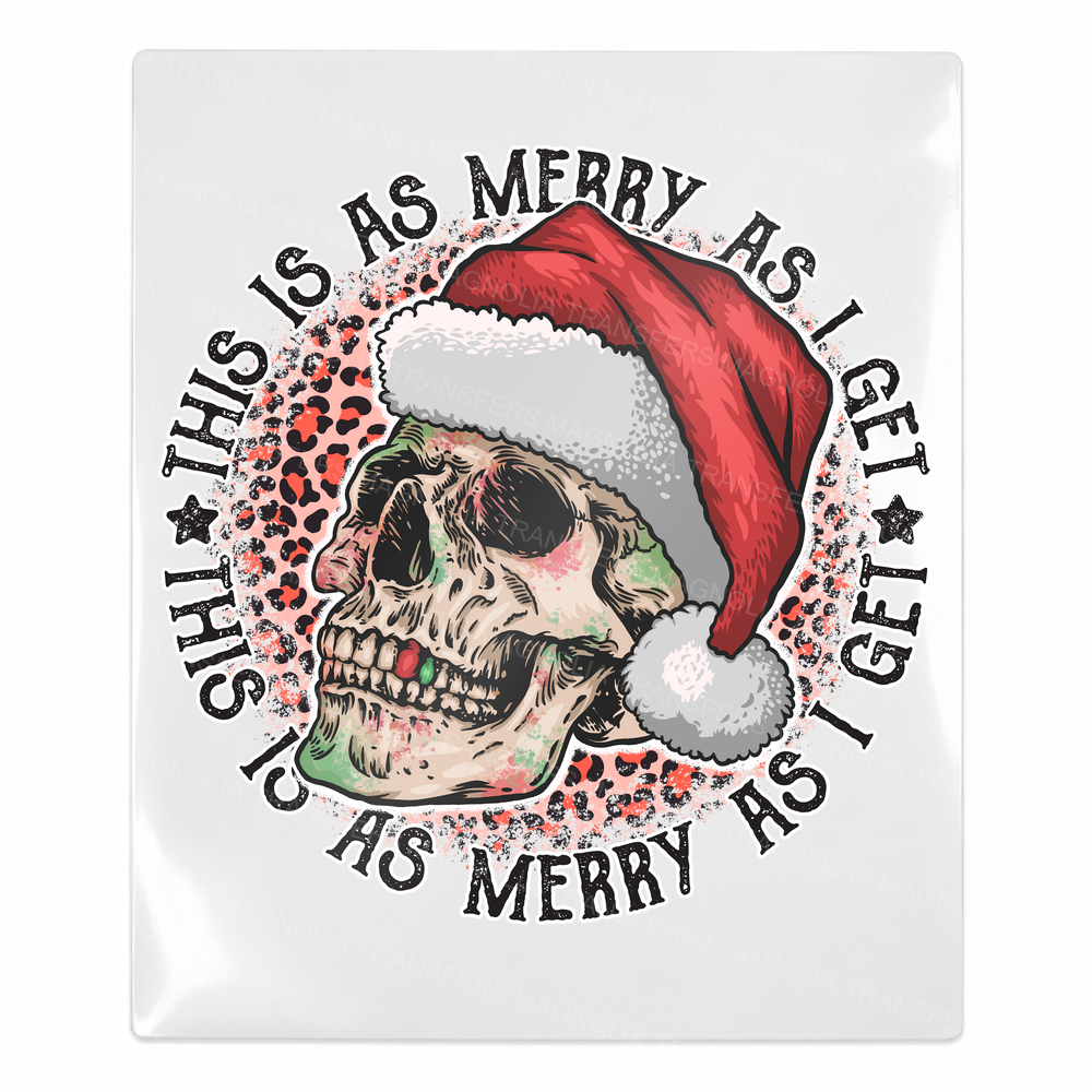 Merry As I Get Santa Skull Christmas UV transfer for hard-surface products