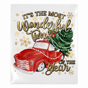 Most Wonderful Time Of The Year Red Truck Christmas UV transfer for hard-surface products