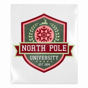 North Pole University Badge Christmas UV transfer for hard-surface products