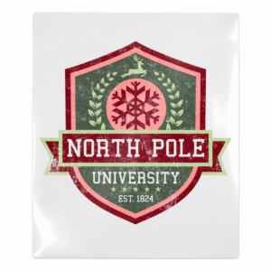 North Pole University Christmas UV transfer for hard-surface products