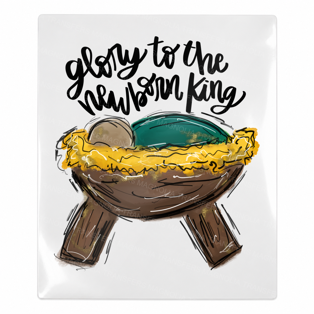 Glory To The Newborn King Christmas UV transfer for hard-surface products