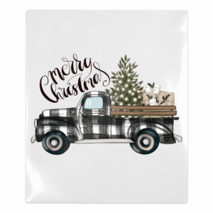 Merry Christmas Black Truck Christmas UV transfer for hard-surface products