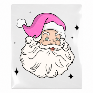 Pink Santa Face Christmas UV transfer for hard-surface products
