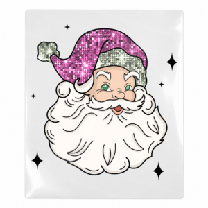 Purple Santa Face Christmas UV transfer for hard-surface products