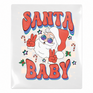 Santa Baby Retro Christmas UV transfer for hard-surface products