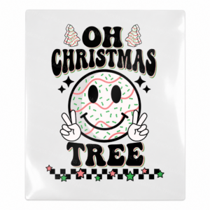 Oh Christmas Tree Peace Smiley Christmas UV transfer for hard-surface products
