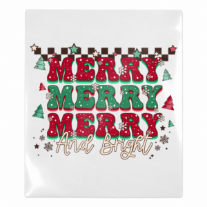 Merry Merry Merry And Bright Christmas UV transfer for hard-surface products