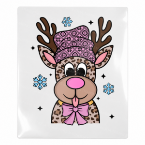 Purple Plaid Reindeer Christmas UV transfer for hard-surface products