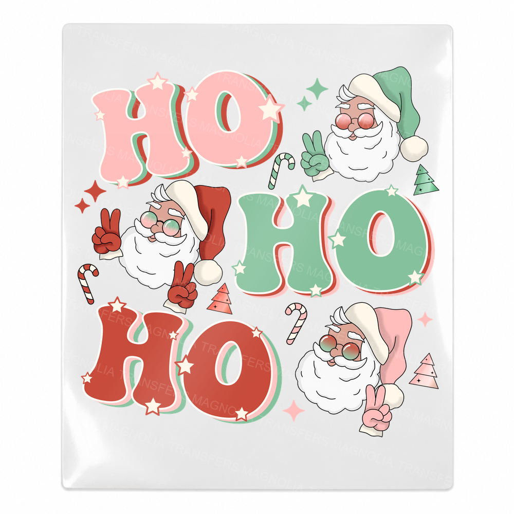 Ho Ho Ho Santa Stack Christmas UV transfer for hard-surface products
