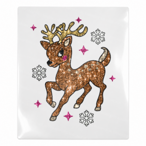Glitter Reindeer Christmas UV transfer for hard-surface products