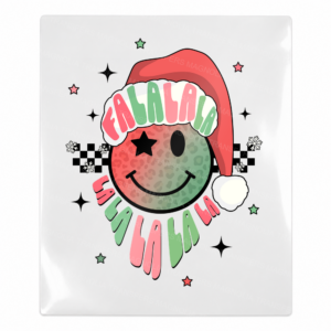 Fa La La Smiley Santa Christmas UV transfer for hard-surface products