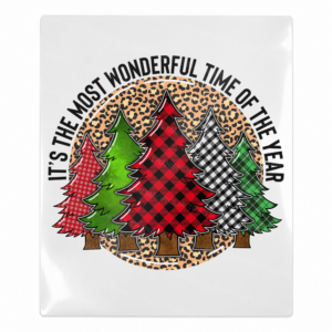 Most Wonderful Time Of The Year Trees Christmas UV transfer for hard-surface products