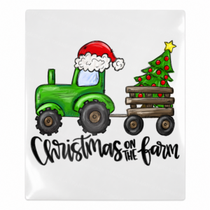 Christmas On The Farm Tractor Christmas UV transfer for hard-surface products