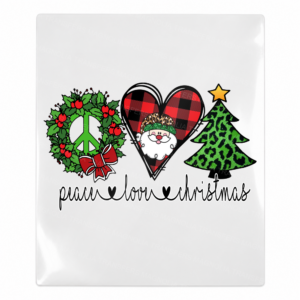 Peace Love Christmas Christmas UV transfer for hard-surface products