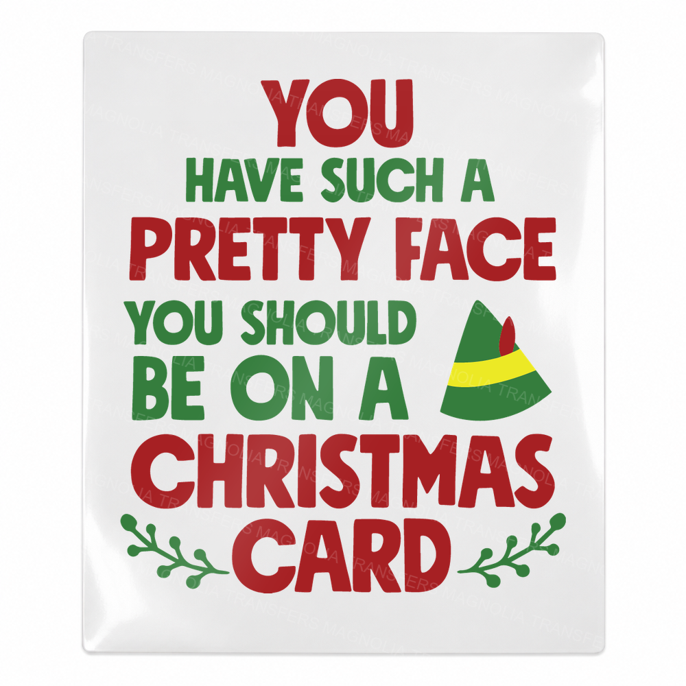 Pretty Face Christmas Card Christmas UV transfer for hard-surface products