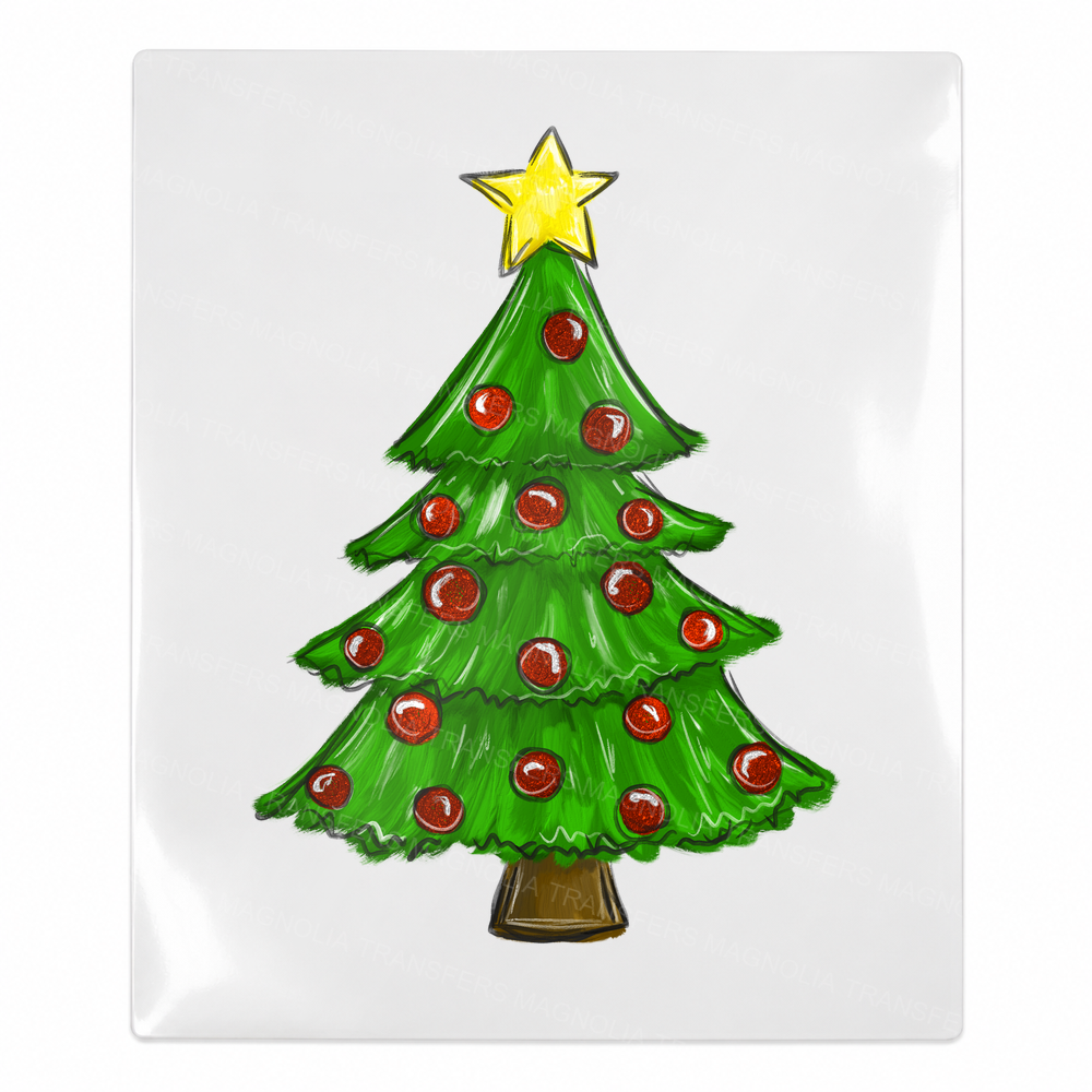 Classic Christmas Tree Christmas UV transfer for hard-surface products