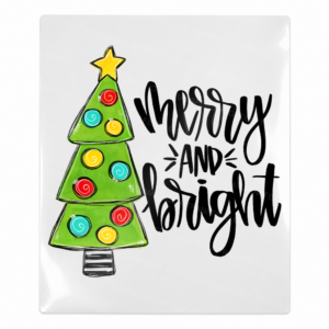 Merry And Bright Ornament Tree Christmas UV transfer for hard-surface products