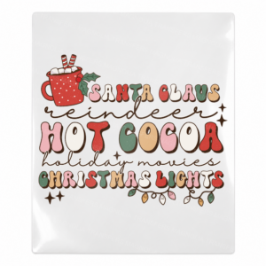 Hot Cocoa Christmas Word Stack Christmas UV transfer for hard-surface products