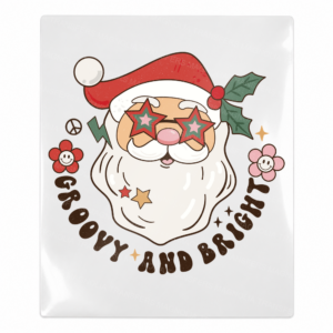 Groovy And Bright Santa Christmas UV transfer for hard-surface products