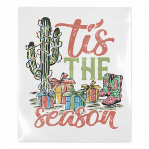 Tis The Season Western Christmas UV transfer for hard-surface products