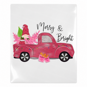 Merry And Bright Pink Truck Christmas UV transfer for hard-surface products