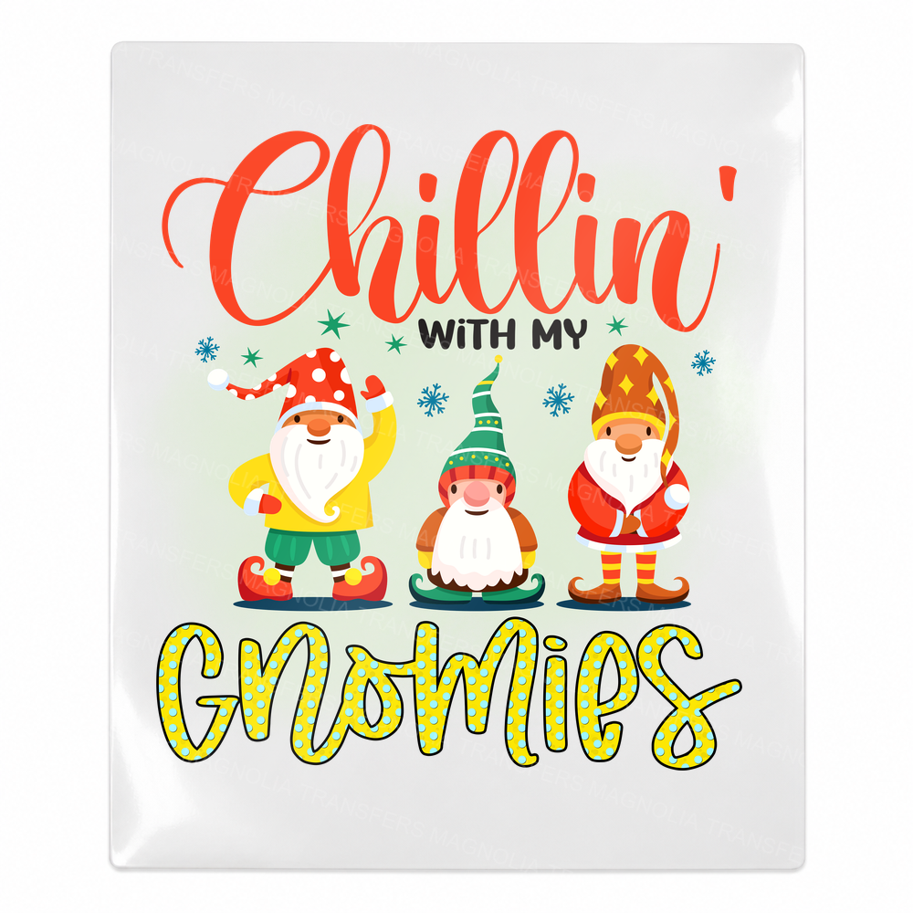 Chillin' With My Gnomies Christmas UV transfer for hard-surface products