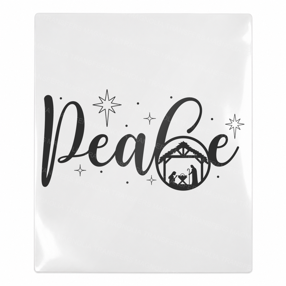 Peace Nativity Christmas UV transfer for hard-surface products