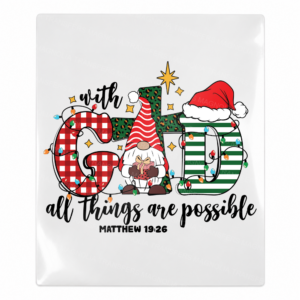 With God All Things Are Possible Christmas Christmas UV transfer for hard-surface products