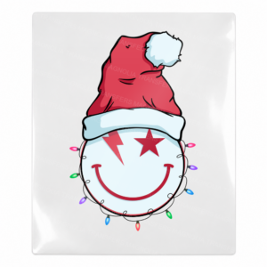 Santa Hat Smiley Lights Christmas UV transfer for hard-surface products
