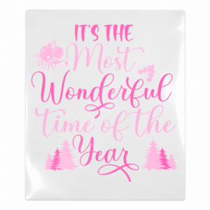 Most Wonderful Time Of The Year Pink Christmas UV transfer for hard-surface products