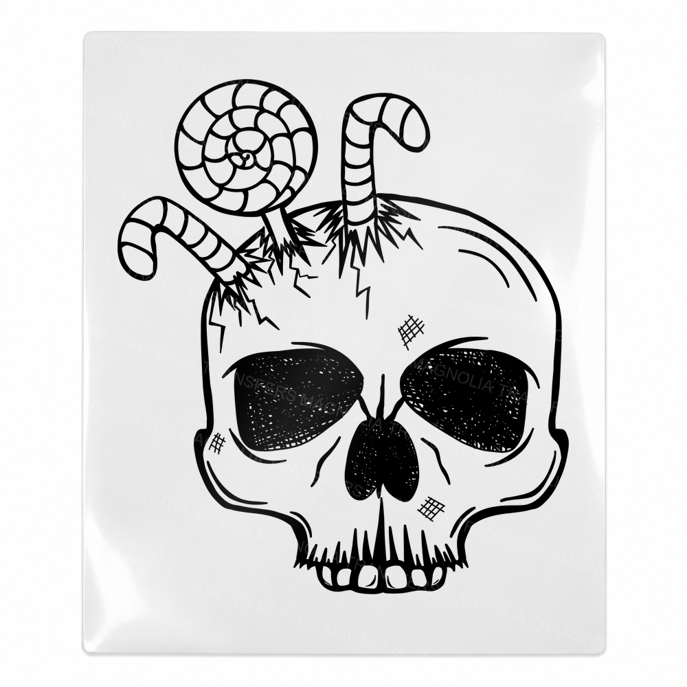 Christmas Skull Candy Cane Christmas UV transfer for hard-surface products