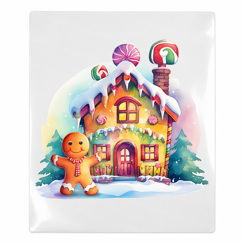 Gingerbread House Christmas UV transfer for hard-surface products