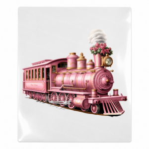 Pink Christmas Train Christmas UV transfer for hard-surface products