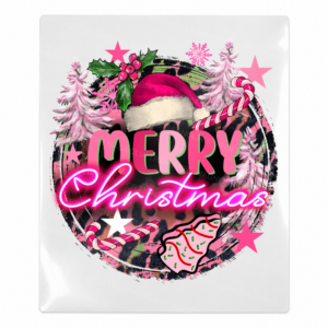 Merry Christmas Pink Collage Christmas UV transfer for hard-surface products