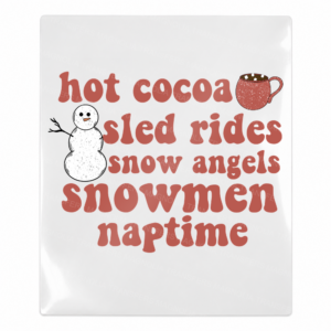 Hot Cocoa Sled Rides Snow Angels Christmas UV transfer for hard-surface products