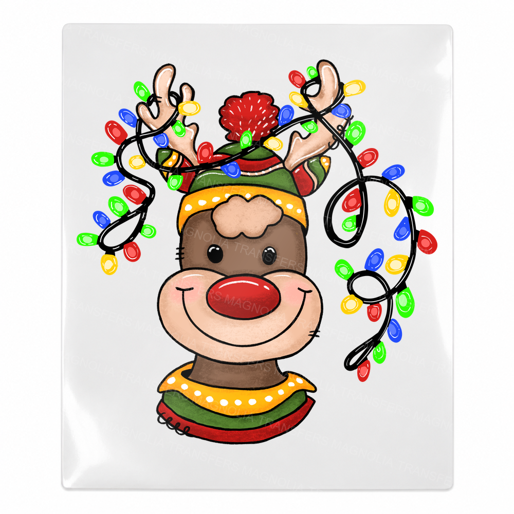 Christmas Reindeer Lights Christmas UV transfer for hard-surface products