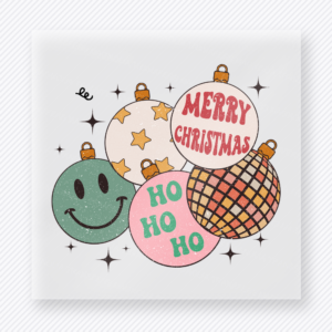 Merry Christmas Ornament Cluster Bring Festive Christmas DTF Transfers