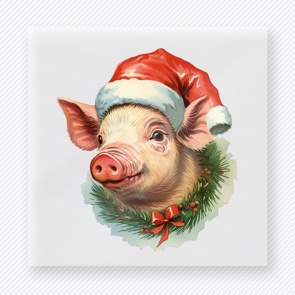 Christmas Pig Santa Christmas DTF Transfers