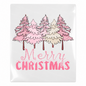 Merry Christmas Pink Trees Christmas UV transfer for hard-surface products