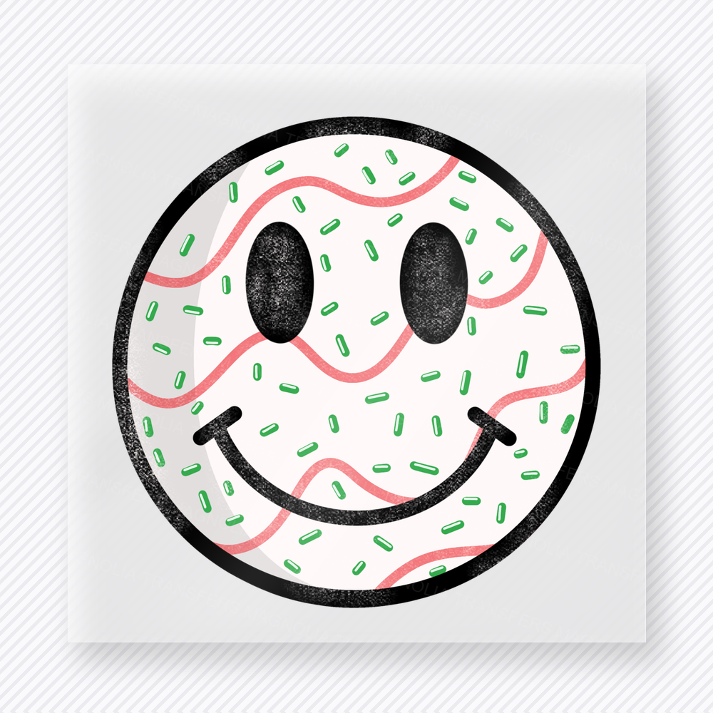 Sprinkle Smiley Face Christmas DTF Transfers