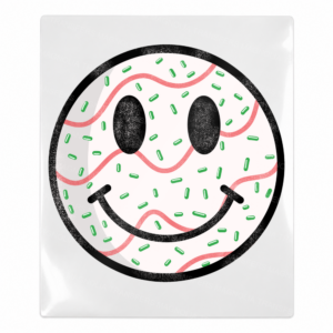 Sprinkle Smiley Face Christmas UV transfer for hard-surface products